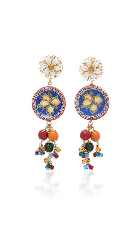 dolce gabbana earring|Women's gold earrings with gemstone .